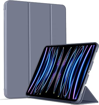 Case for iPad Pro 11 Inch M4 2024 5th Gen, Trifold Slim Stand Protective Cover with Soft TPU Back, Supports Pencil Pro and PencilUSB-C, Auto Wake/Sleep Purple