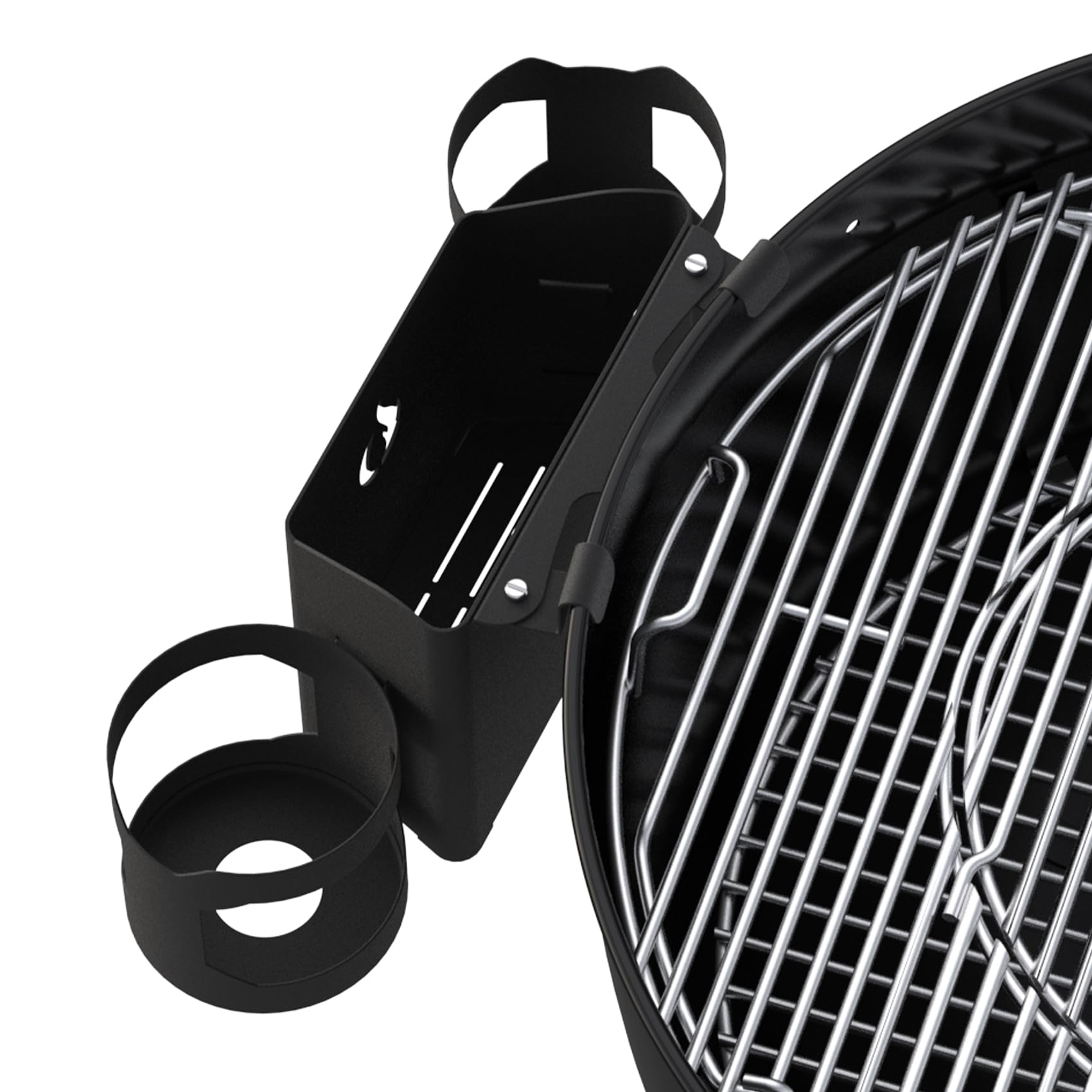 onlyfire Grillbesteck Halter für Weber 47cm und 57cm Kugelgrills, BBQ Besteckhalter mit 2 Flaschenhalter/Saucenhalter, Gasgrill Bierhalter, Grill Flaschenhalter, Halterung Grillzubehör