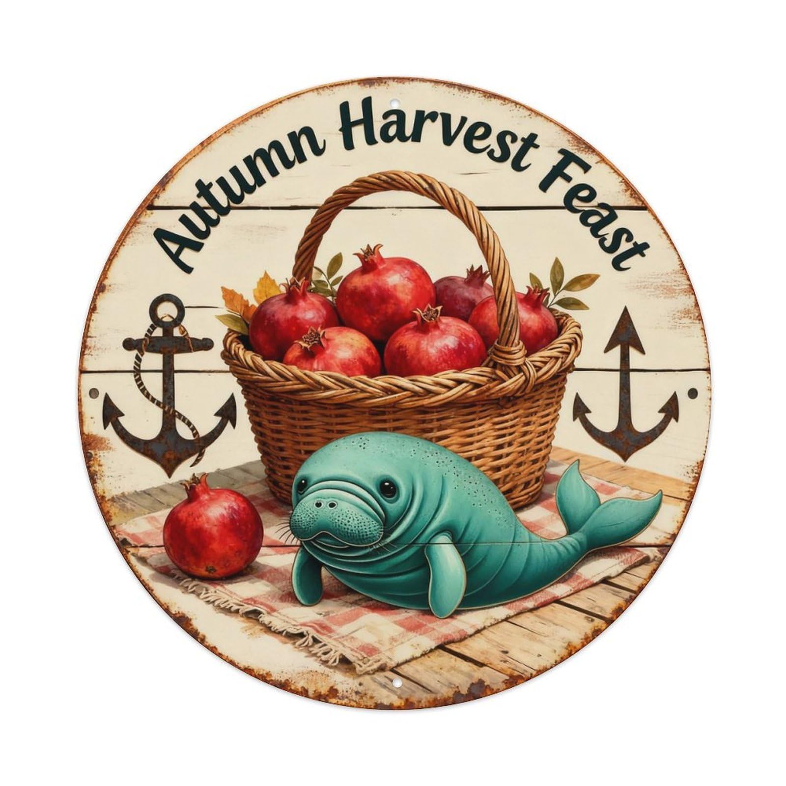 Autumn Harvest Feast Sign Metal Tin Sign Plaque