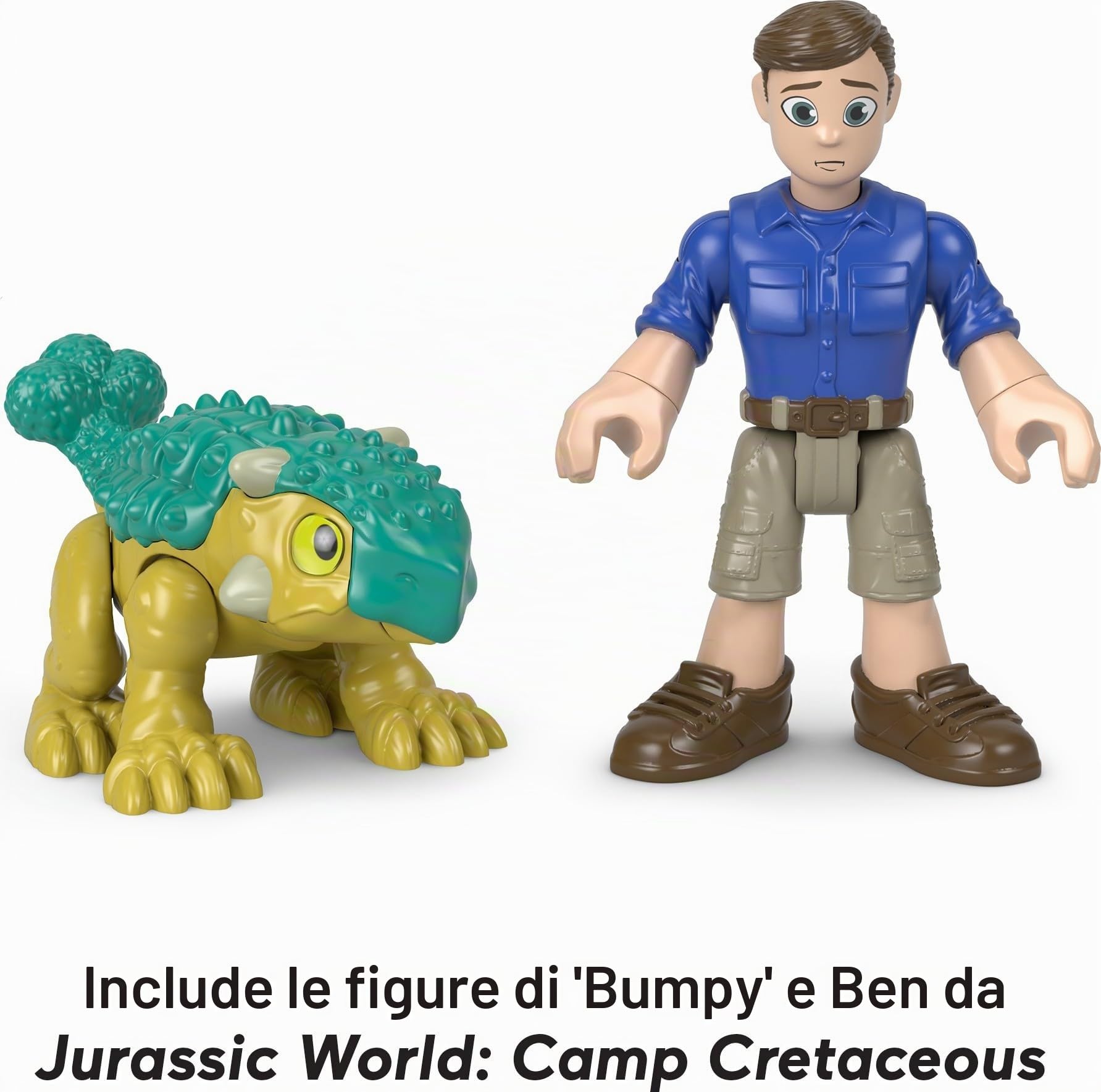 Fisher-Price Set con Personaggio Imaginext Jurassic World Nuove Avventure Dinosauri in Fuga, Giocattolo per Bambini 3-8 Anni, HCR94
