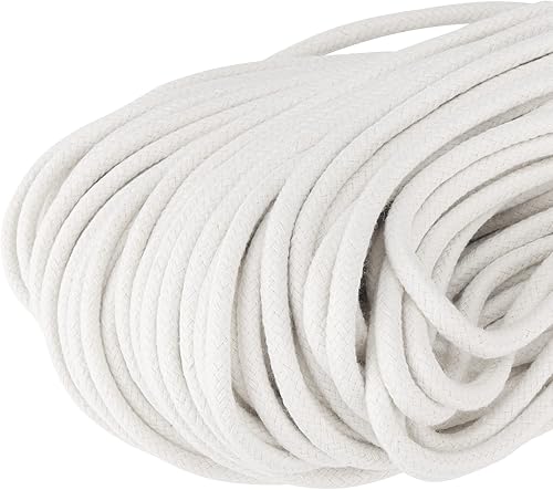 Miniatura 3 de MOUYAT Cuerda de algodón natural de 328 pies x 14 pulgadas, cordón de algodón trenzado multiusos para colgar ropa, macramé, colgador de plantas,