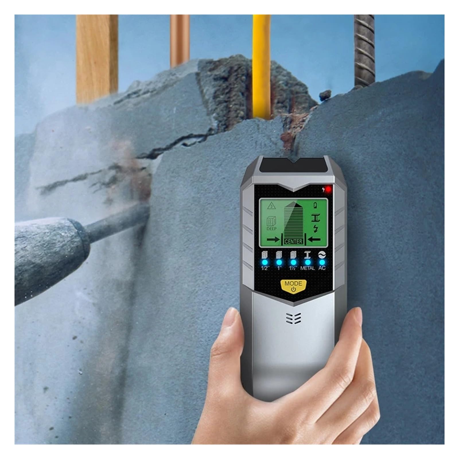 Sensor de montante inteligente multifuncional SH402-escáner de pared con Sensor, buscador de pernos de pared, 5 en 1, LCD, Detector electrónico, centro de borde, detección de cables vivos de Metal act