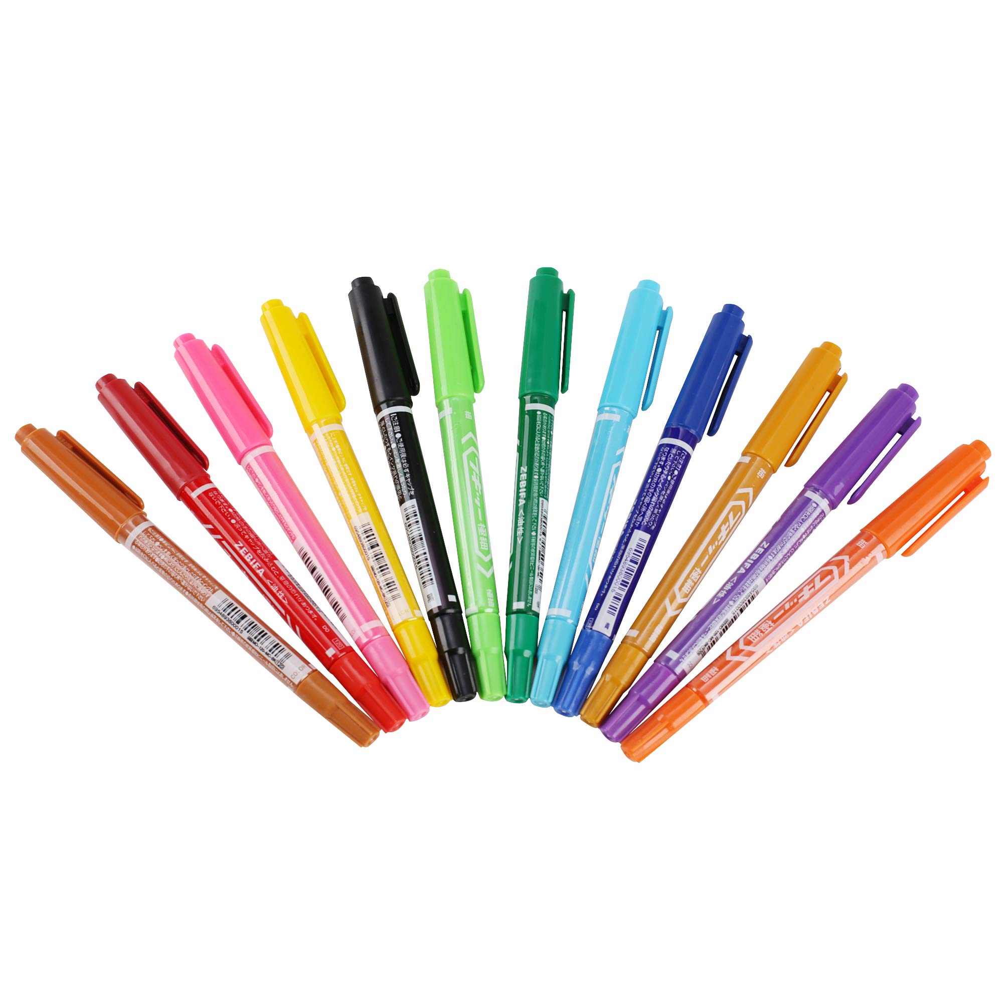 Amazon | 油性ペン 極細両用 速乾性 耐水性 12色セット | 油性