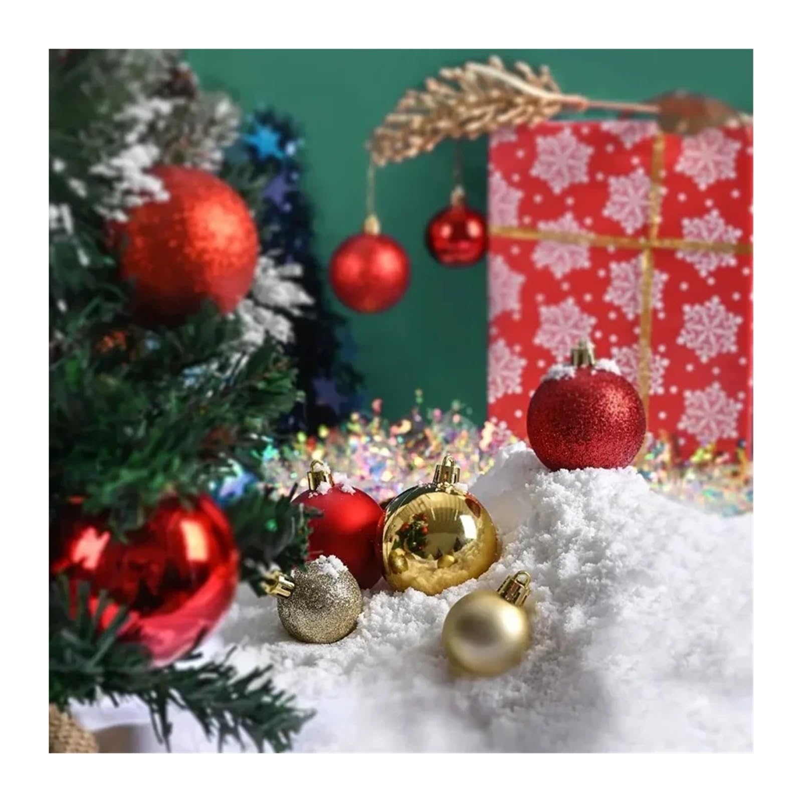Bolas De Navidad 24 Uds 3/4/6CM Bolas de Navidad Bola Grande Adornos Colgantes for árbol for decoración Fiesta año Nuevo Accesorios Regalos Decoración(6CM,Red)