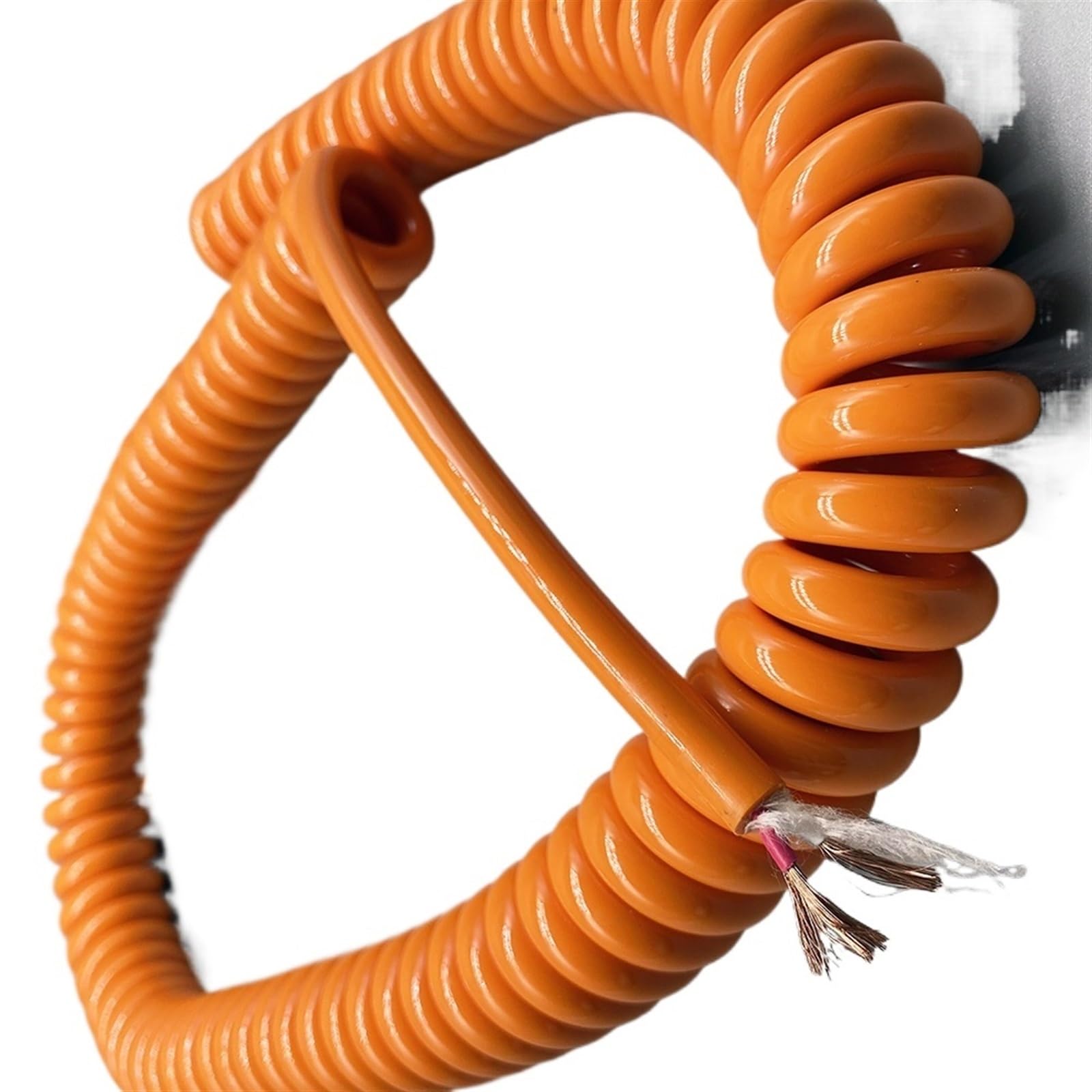 Zwijany przewód spiralny, 3-żyłowy, sprężynowy zasilający 17AWG Przewód teleskopowy LED Odporny na olej Miedź beztlenowa Sprzęt elektryczny Przedłużacz(Stretch 18 Meters)
