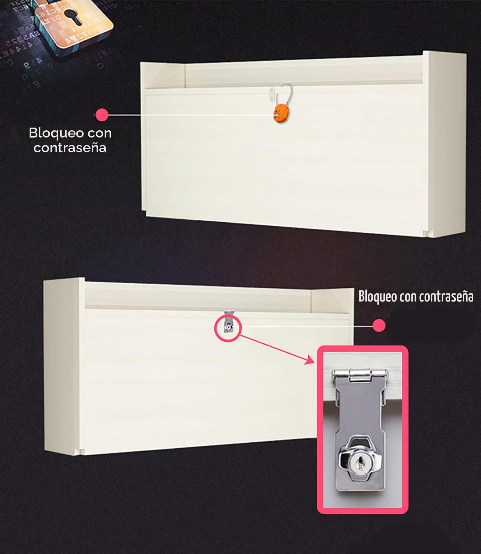 Escritorio Montado En La Pared con Estantes De Almacenamiento, Mesa Plegable De Hoja Abatible Mesa De Pared, Escritorio De Computadora Flotante Que Ahorra Espacio Oficina En El Hog