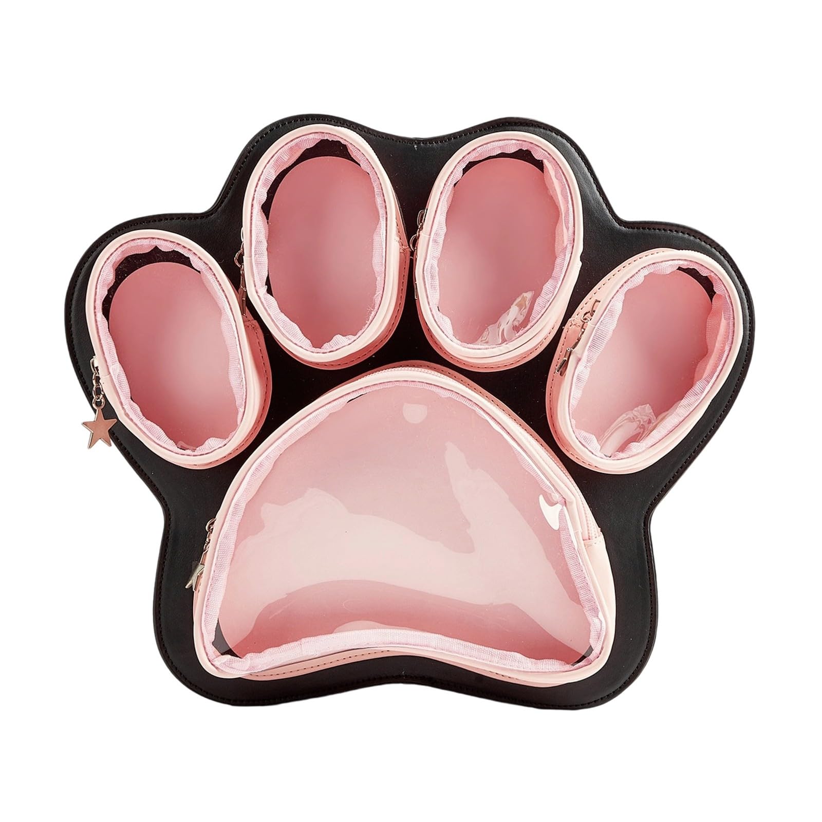 Zainetto Bambino, Zaino Elementari Bambina Resistente, Borsa a Tracolla con Design a Forma di Gatto, in Similpelle, con Tasca Trasparente, per Ragazze e Donne