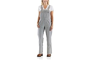 Carhartt Women's Relaxed Fit Denim Railroad Stripe Bib Overall