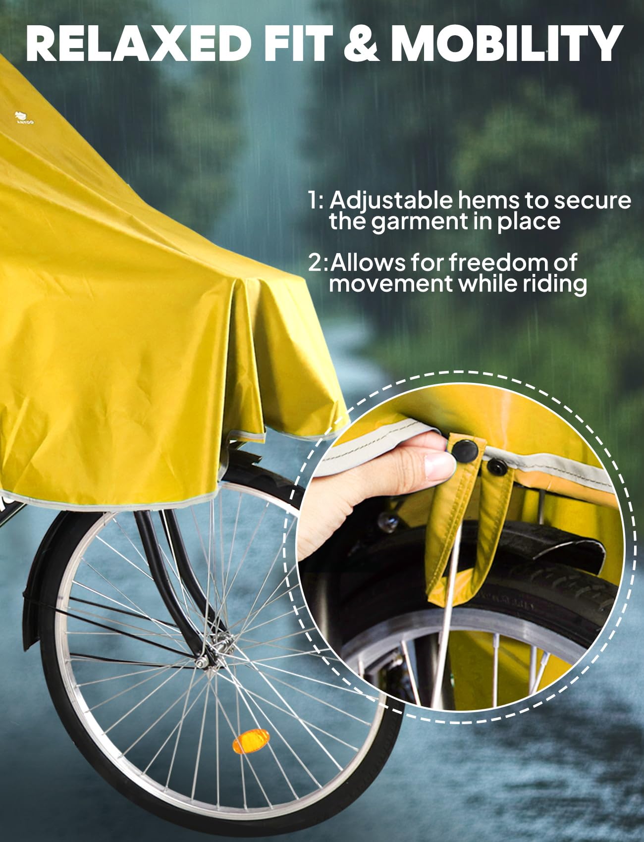 ANYOO Mantella da Bicicletta Impermeabile Portatile Leggera Poncho da Pioggia Bici Bicicletta Compatta Riutilizzabile Unisex per Backpacking Campeggio Aria Aperta