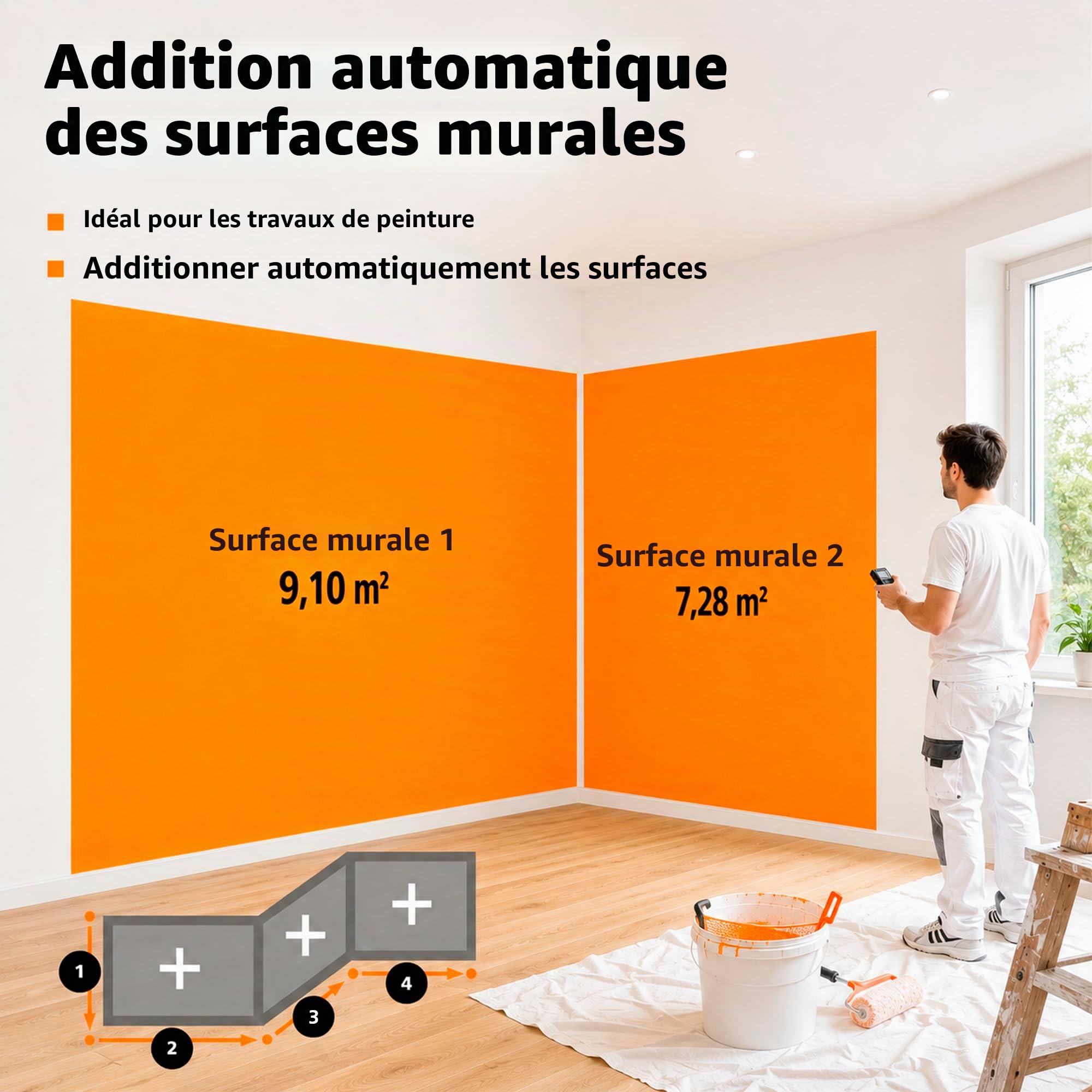 Laserliner Télémètre Laser DistanceMaster Plus 80 | Appareil de Mesure Numérique, Portée de 80 m, Mesure de Longueurs, Mesure de Surfaces, Mesure de Volumes