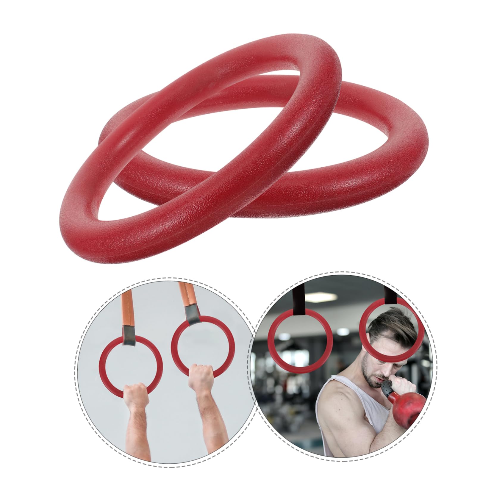 Happyyami 2Pcs Gymnastics Rings for Indoor and Outdoor Workout Slip Exercise Equipment High Weight Capacity Pull Up Rings Professional Grade Fitness Rings