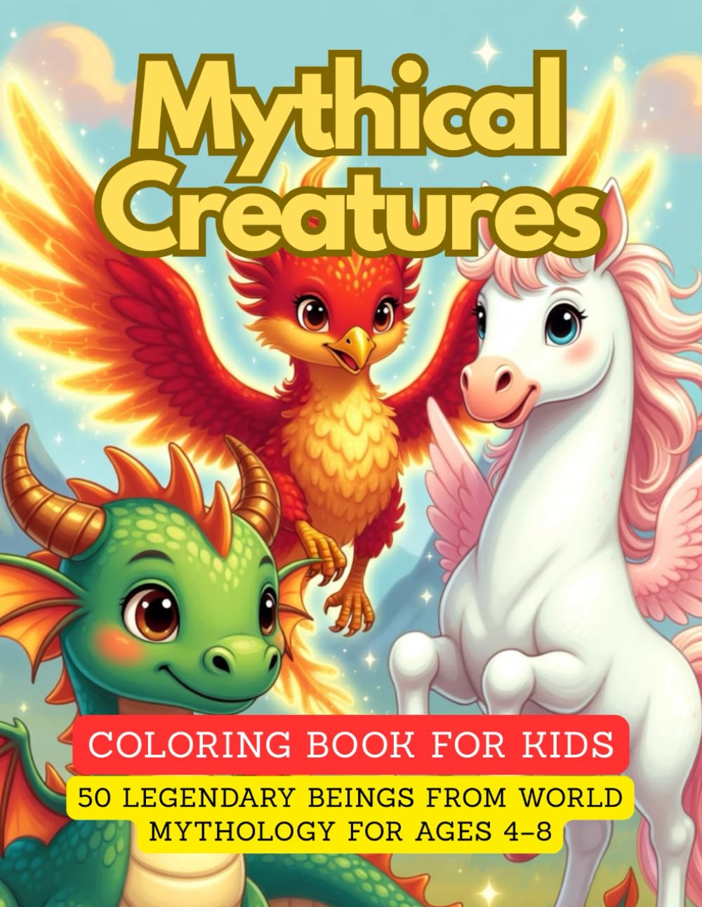Mythical Creatures Coloring Book for Kids: 50 Legendary Beings from World Mythology for Ages 4–8