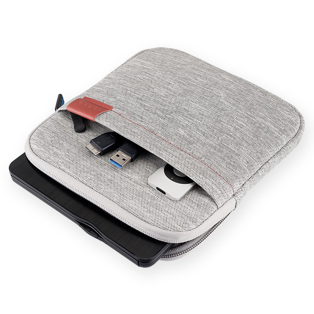 Lacdo Custodia Porta CD-DVD Borsa per HP Unità, Asus ZenDrive, Dell DW316, LG Samsung Apple Md564zm USB 2.0 SuperDrive Masterizzatore Blu-ray Portable Disco Rigido Antiurto e impermeabile, Grigio