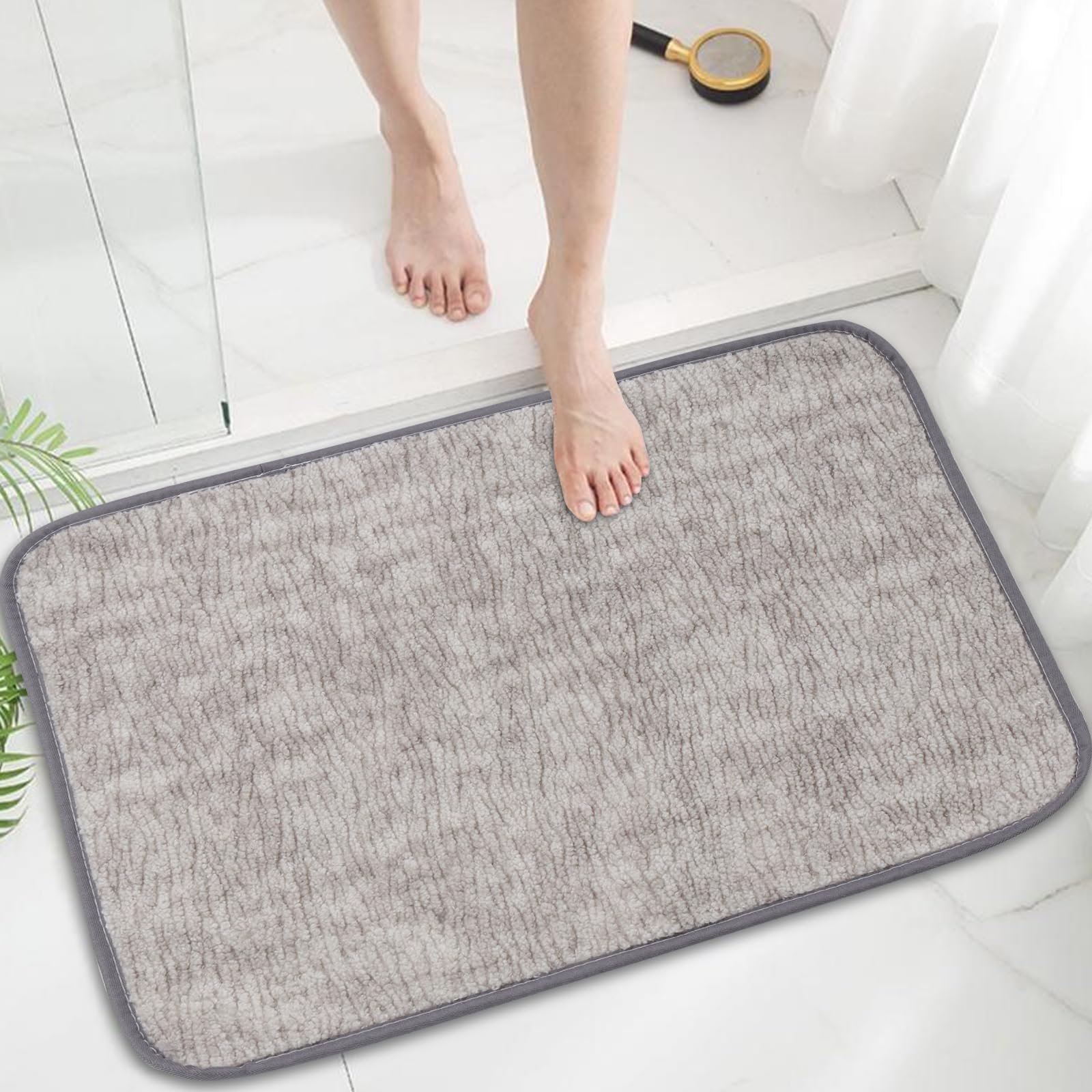 Bath Mats 24x17 Non-Slip Absorbent Bathroom Rug Quick Dry Machine Washable Shower Tub Mat with Rubber Backing Soft
