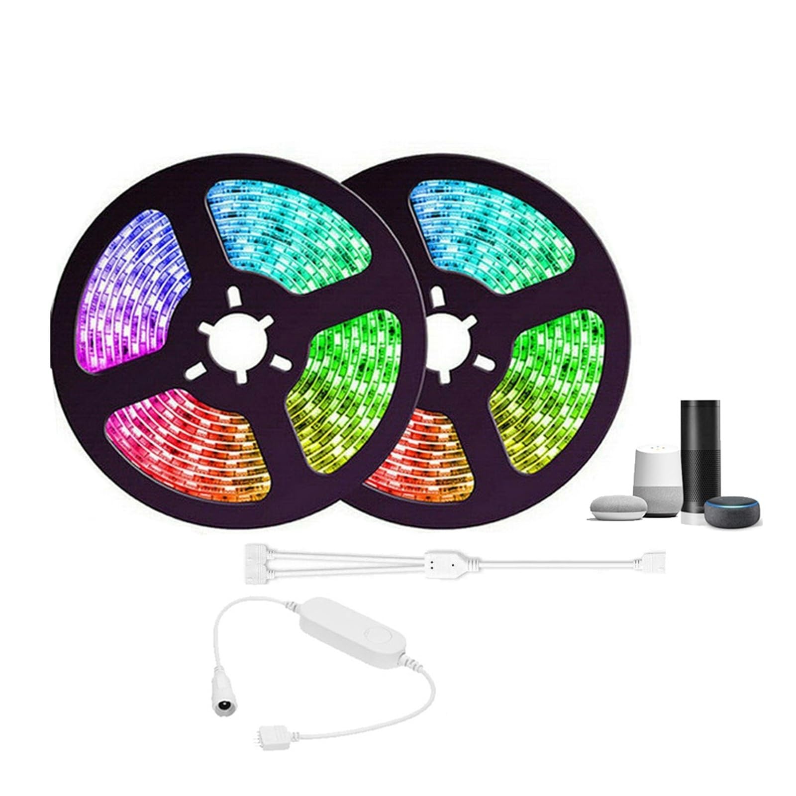 Tira de luces LED RGBW RGBWW, 20m, WiFi, 12V, 5050, luz regulable Flexible, aplicación inteligente, Control por voz, Compatible con Alexa y Google Home(Waterproof,10M RGBWW FULL KIT_EU PLUG)
