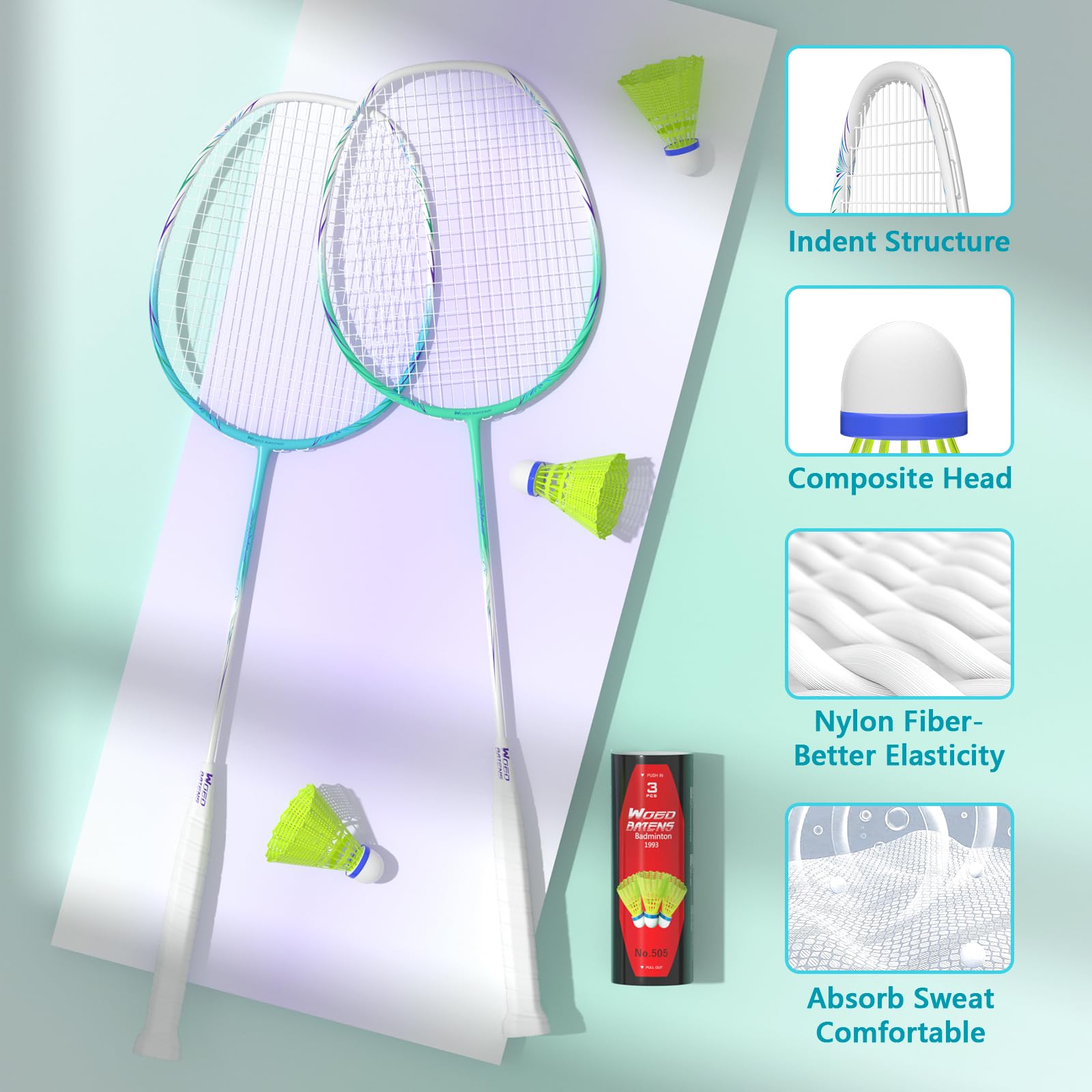 Raquetas de bádminton Profesionales de Fibra de Carbono para Patios Traseros y Gimnasio