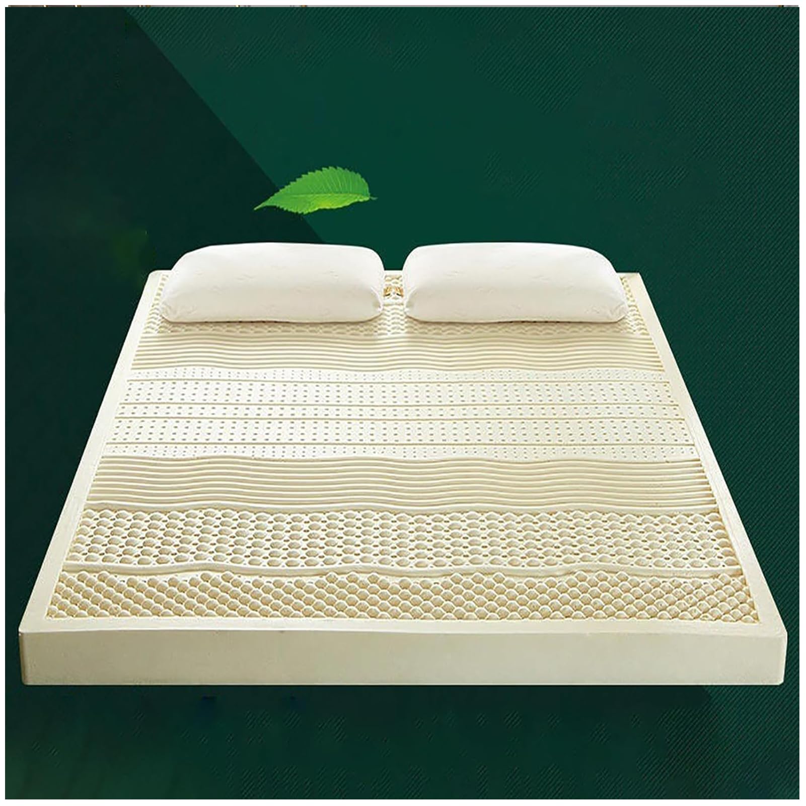 Cubrecolchón de látex natural TwinXL sin químicos de viscoelástica para soporte lumbar