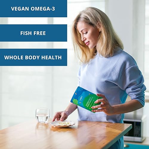 Miniatura 4 de Calgee Suplemento vegano Omega 3  450 mg de DHA y EPA de aceite de algas a base de plantas de primera calidad  Alternativa de aceite de pescado