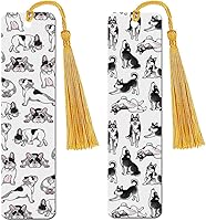 Vista 36 de WIRESTER Juego de 2 marcapáginas de metal con borla dorada clara para estudiantes, lectores, profesores, amantes de los libros, posturas divertidas