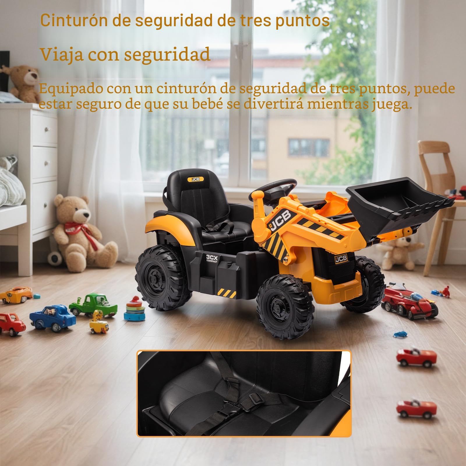 Excavadora Eléctrica 4 En 1 Con Control Remoto – JCB De 12V Para Niños, Transformable En Topadora Y Excavadora