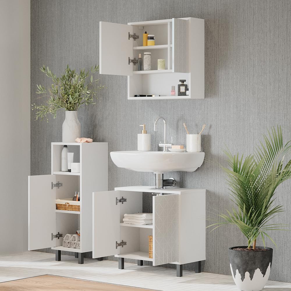 Vicco Midischrank Agasta, Weiß, 30 x 87.2 cm