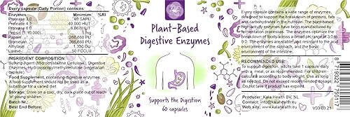 Miniatura 3 de KALA HEALTH Enzimas digestivas a base de plantas Enzimas de alta actividad a base de plantas de fermentación - Enzimas estables que resisten el