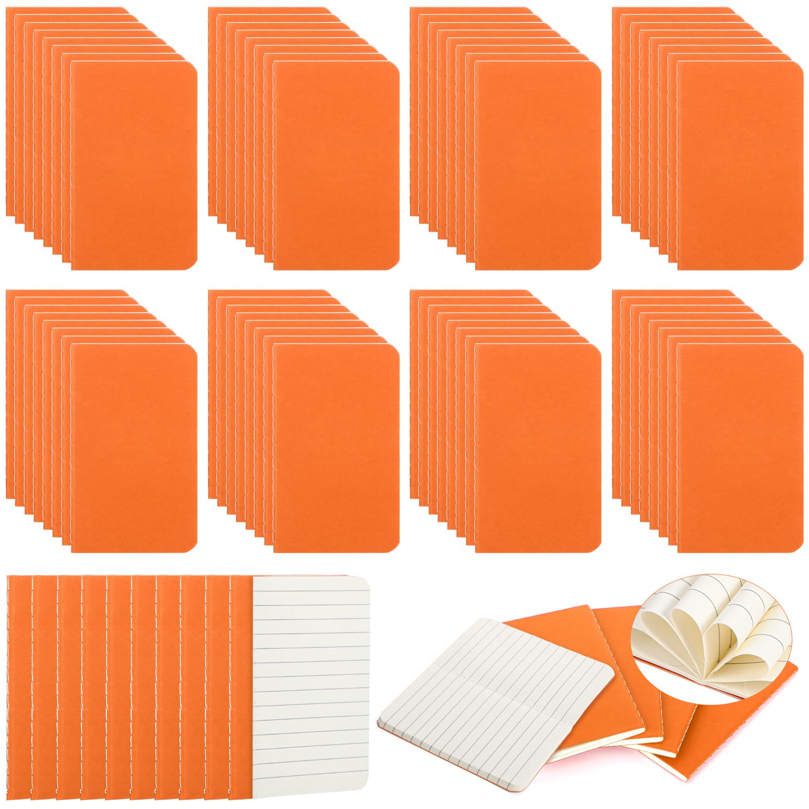 Photo 1 of Harloon 100 Packs Mini Notebook Bulk 4 x 2.5 Inches, Orange