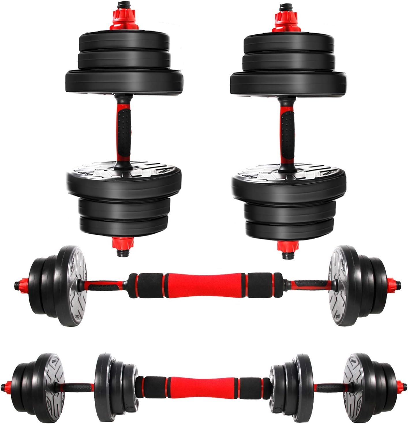 CCLIFE 2-in-1 Dumbbells Set of 2 Adjustable Dumbbells 20 30 40 kg Dumbbell Set Professional Dumbbell Connection Steel Tube Weights Zerro
