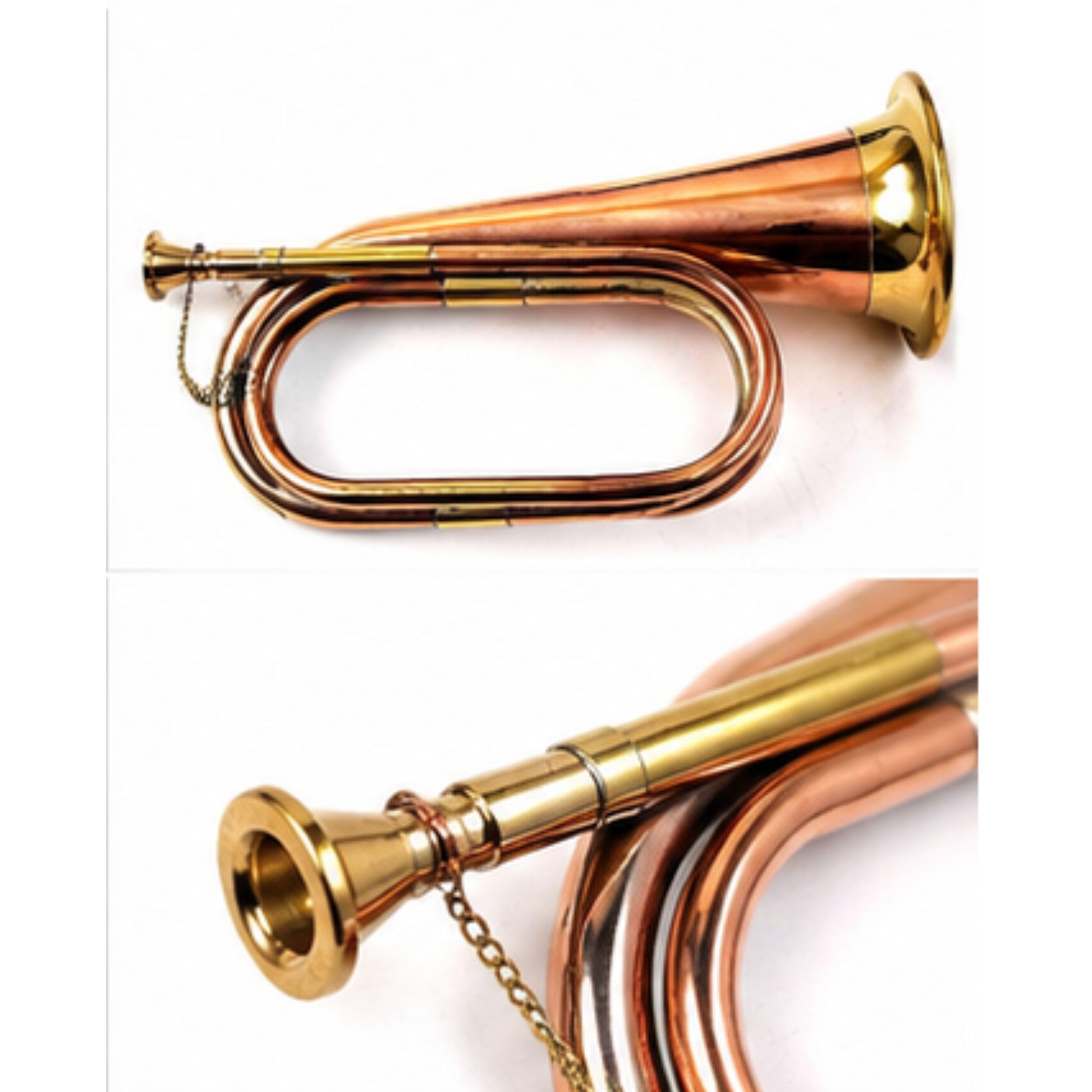 Bugle en laiton pur fait à la main Marron