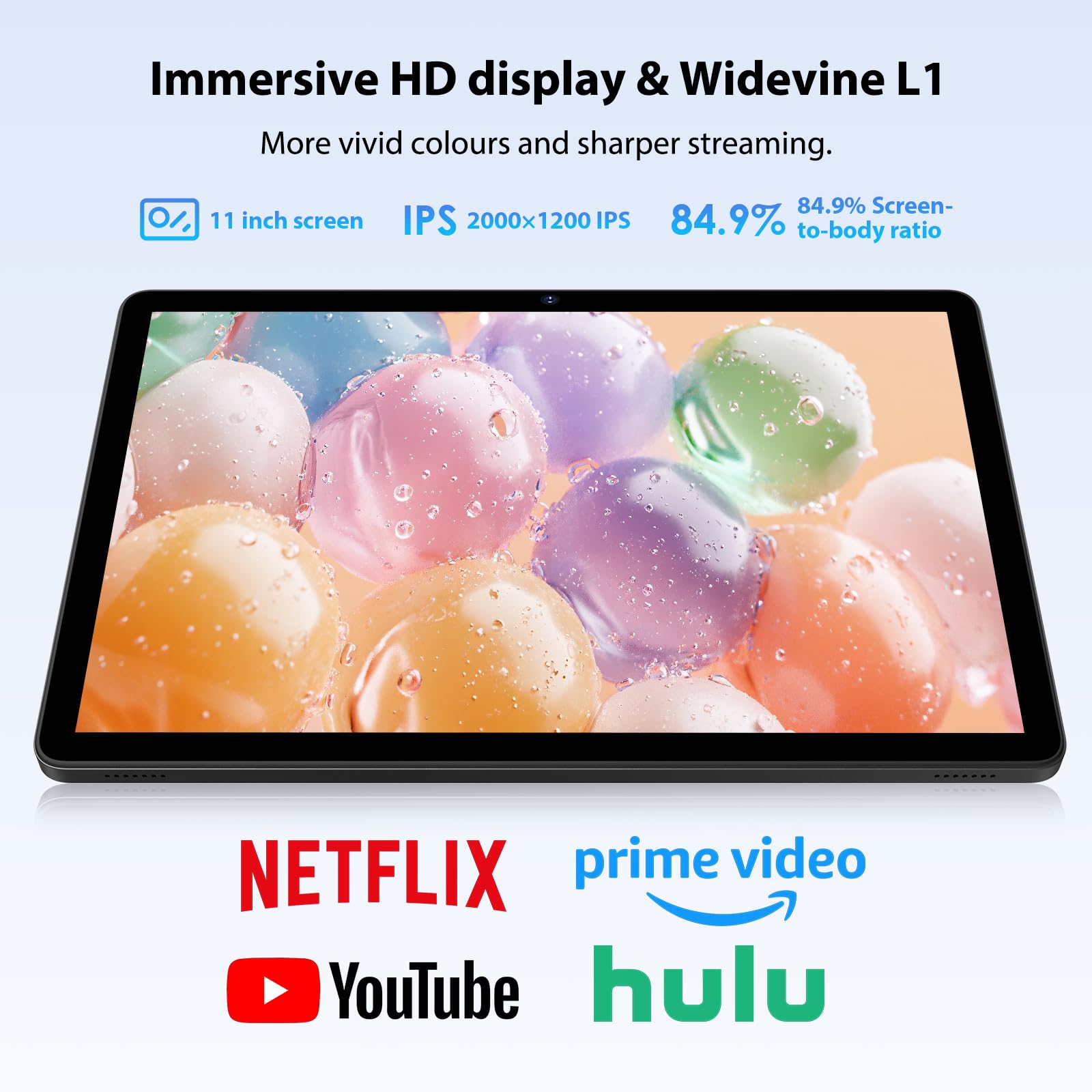 Tablette 11 Pouces Android 16 avec 36Go RAM+512Go ROM (2TB TF),4G LTE & 5G WiFi,Octa-Core 2.0GHz,8000mAh, 13MP+8MP/Widevine L1/Gemini AI/GPS/Face ID/BT 5.0, Tablette Tactile avec Clavier,Noir