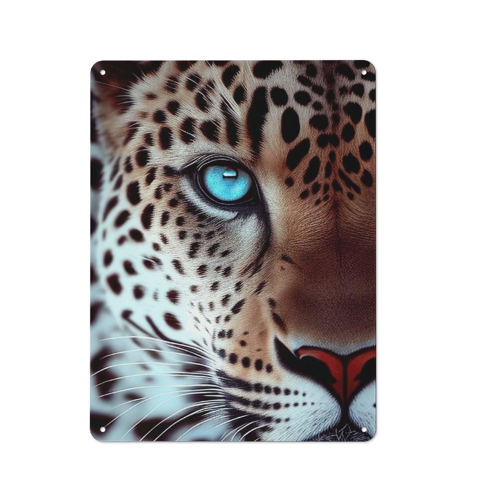 Junmoney Jaguar Face Animal Nostalgic Metal Wall Plaque 40X30cm, Retro Room Decor For Kitchen, Hallway, Bar Or Small Cafe