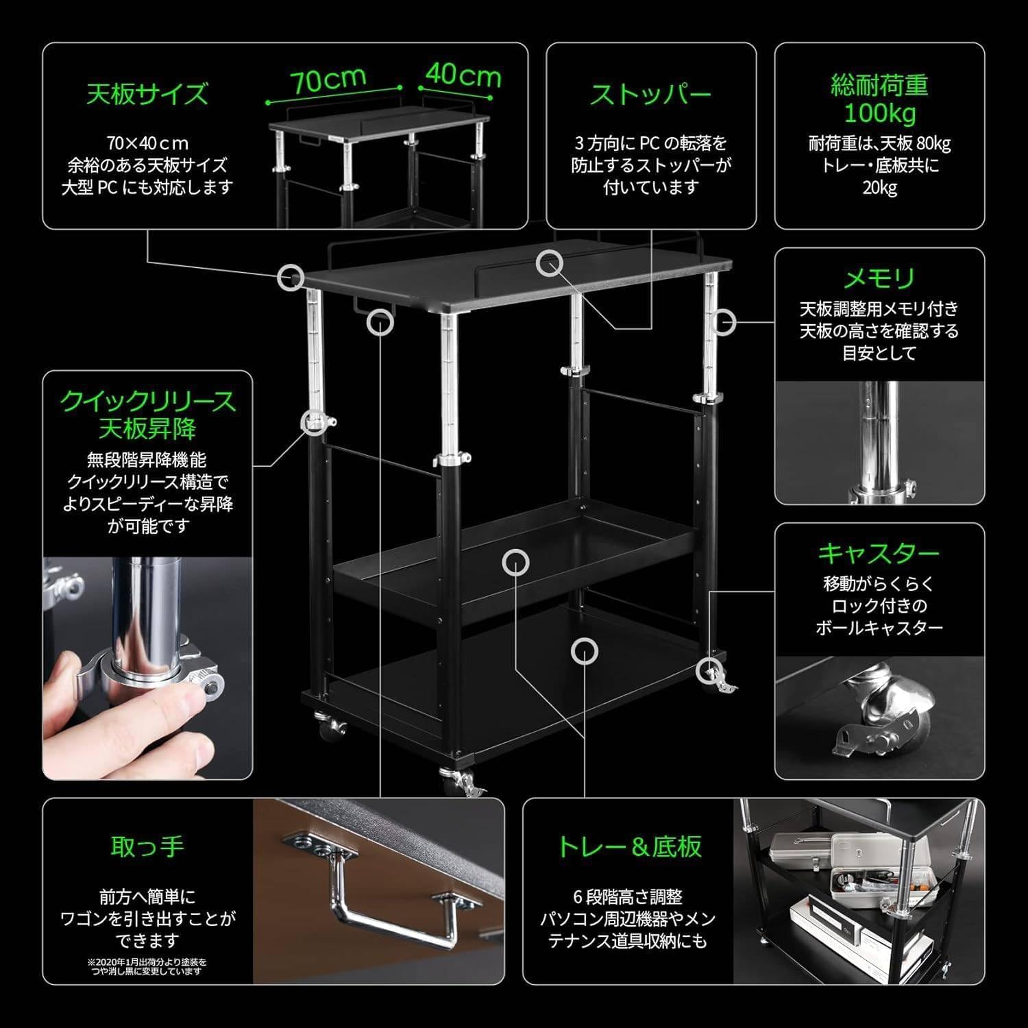 Amazon.co.jp：昇降式 PCディスプレイワゴン BHS-700PC ワゴン CPU