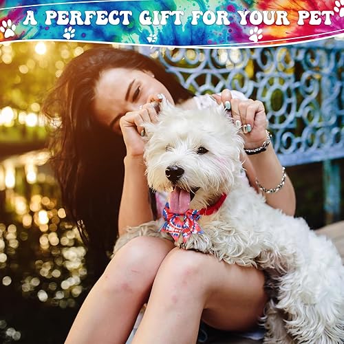 Miniatura 5 de Wesiti 80 lazos para perros pequeños, patrones surtidos, corbatín para mascotas, collar de corbatín para gato, lazo para cachorros pequeños y