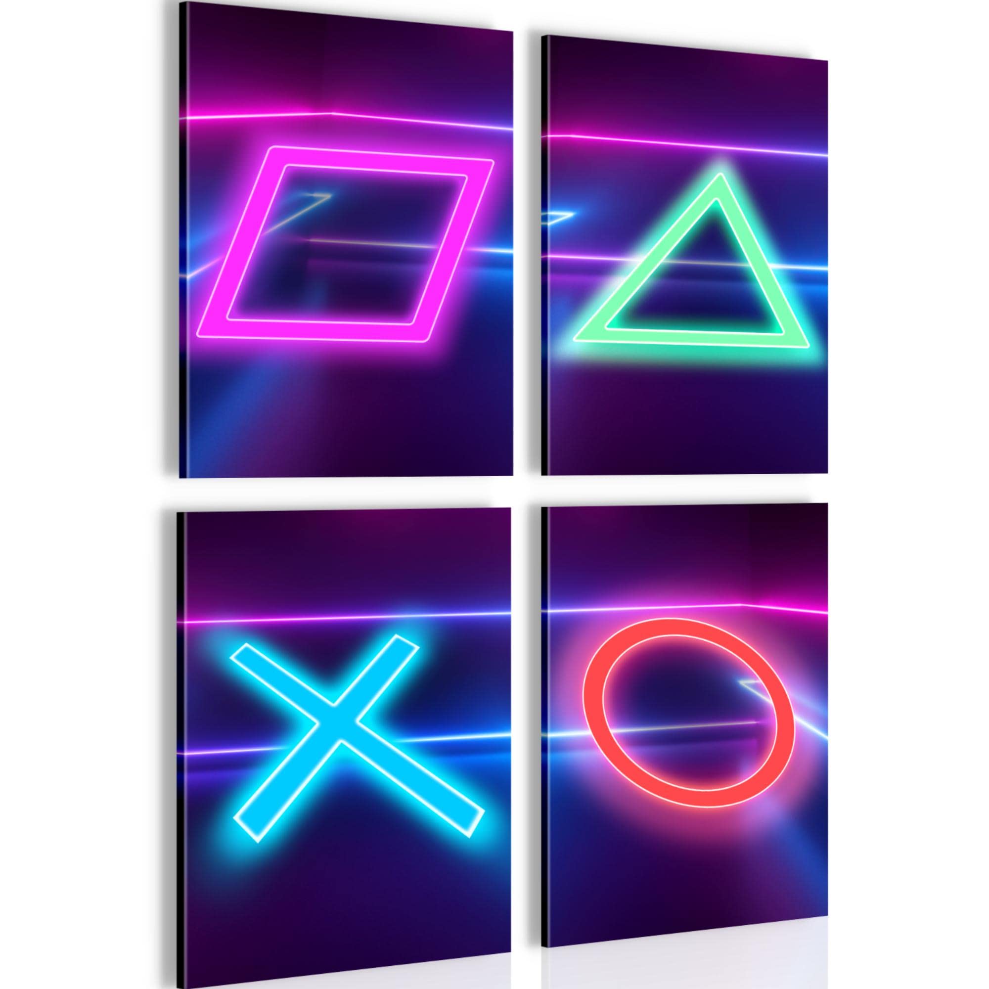 Modern Canvas Gaming Game Console - Hang Your Picture Right Away - Stylish, no Frame Required - 4 Pictures Set - Nursery Boy Teen N002647c โ image 1