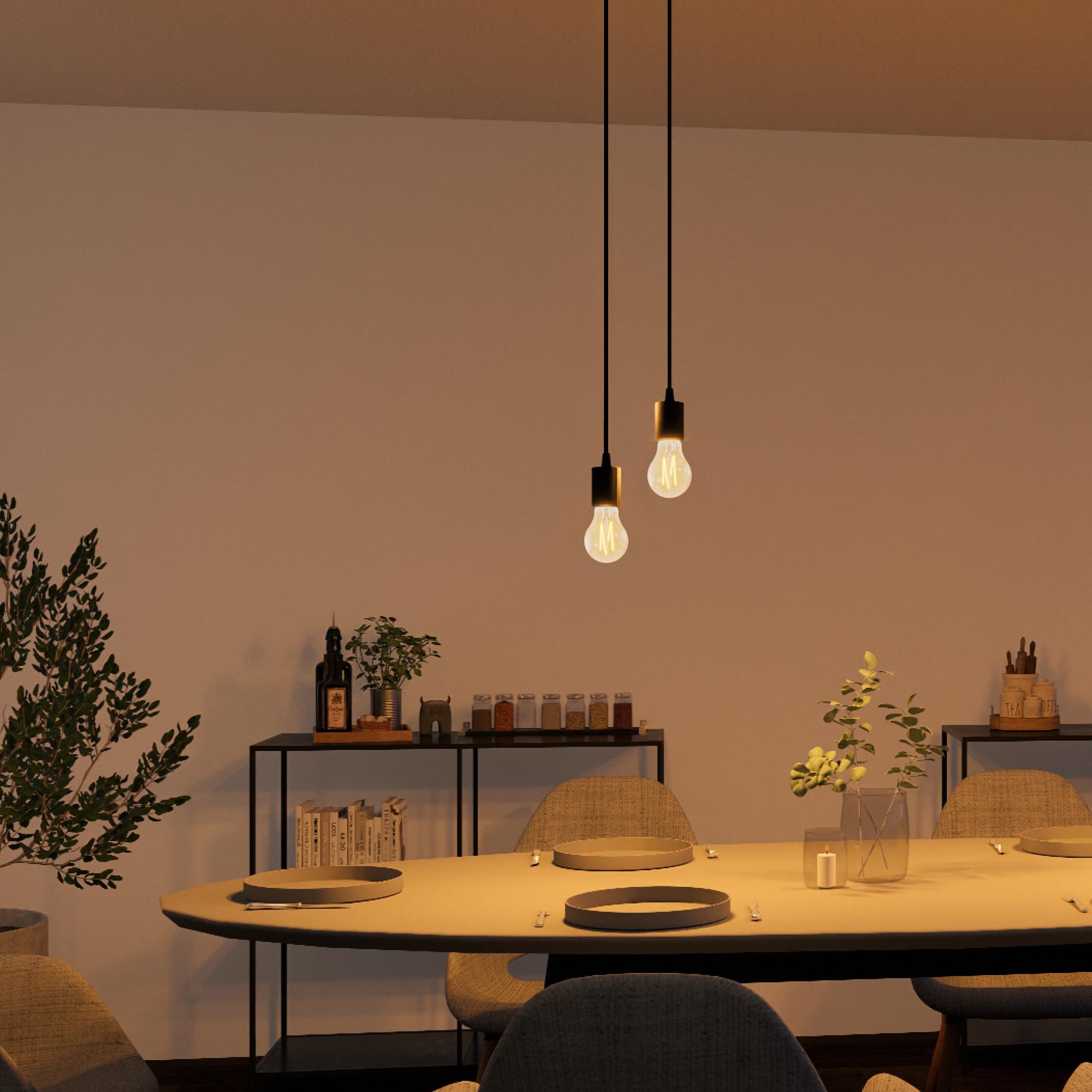 SSC-LUXon PARU Pendelleuchte Vintage 2-flammig - Hängelampe inkl. Smart CCT LED Lampen WLAN kompatibel mit Alexa, Siri & Google