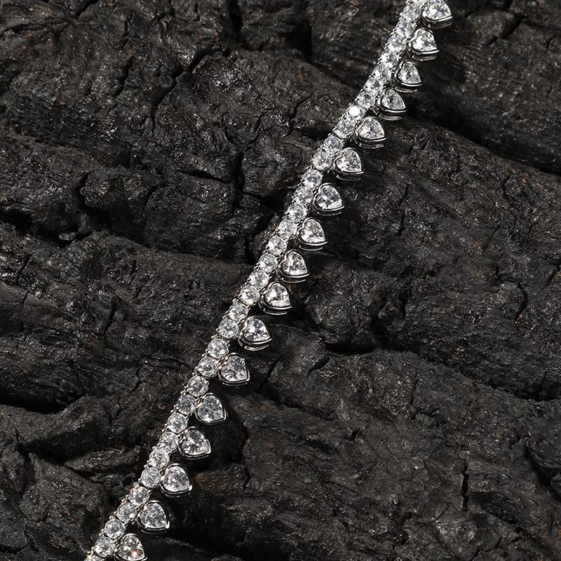 18K Gold Moissanite Tennis Necklace, Chunky Paperclip Link Cuban Choker, Elegant Jewelry Gift for Him4