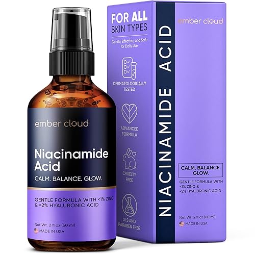 Suero de niacinamida para la cara 10% con zinc 1% vitamina B3 antienvejecimiento, cuidado avanzado de la piel para un tono uniforme, textura e