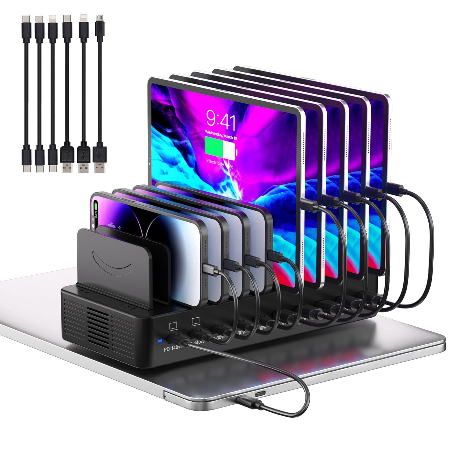 Mizccdem 620W 10-Port