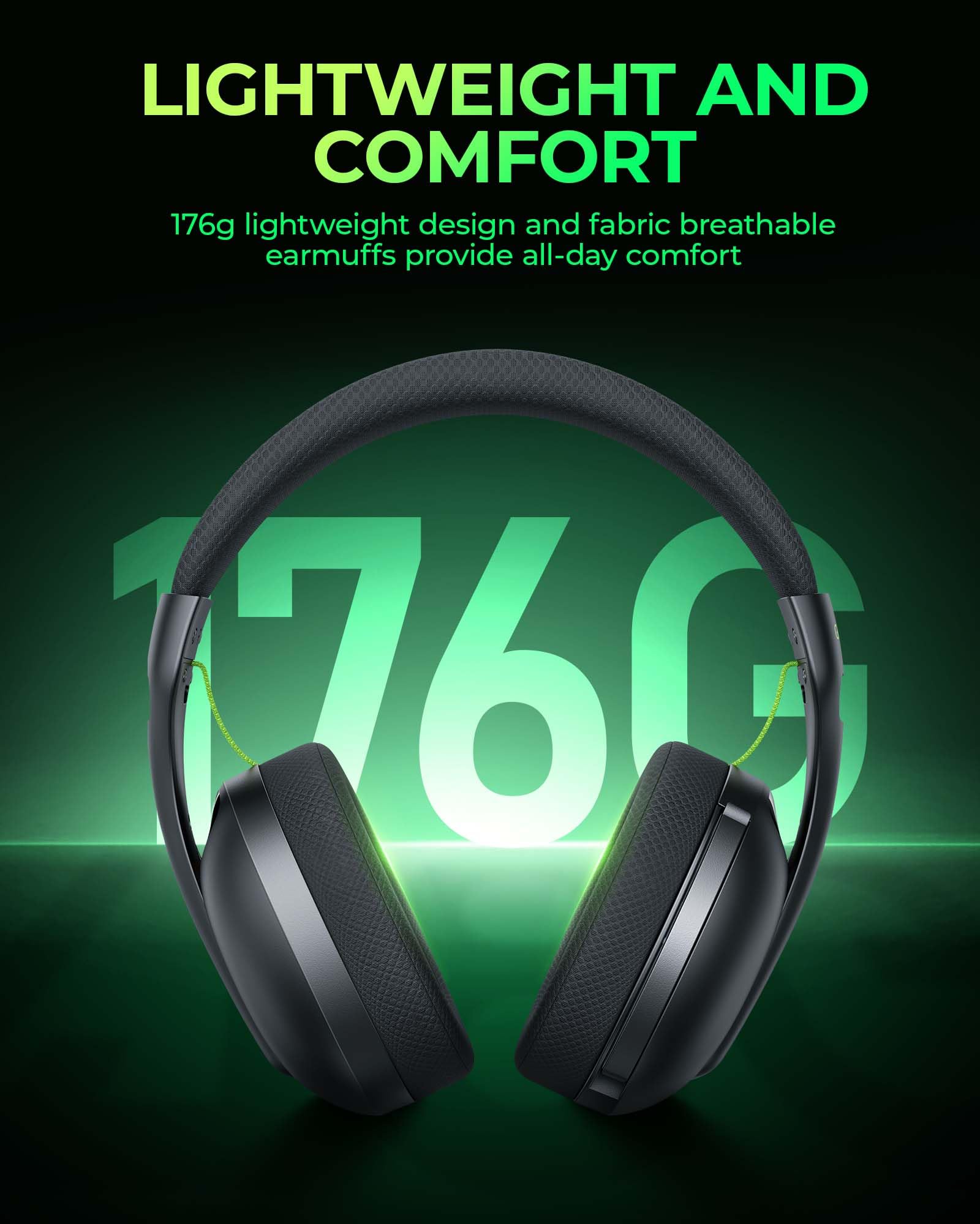 Wireless Gaming Headset for PS5, PS4, PC, Mac, Switch, 2.4GHz Gaming Headsets with Bluetooth 5.4, Hidden ENC Noise Canceling Mic, 35H Battery, 3D Spatial Sound, 3.5mm Wired - Black