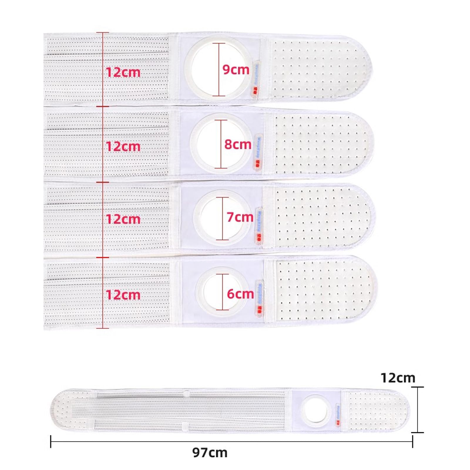 Cinturón de Soporte para ostomía, cinturón para Hernia de ostomía, Faja para Bolsa de ostomía Fija y prevención de Hernia paraestomal, 7 cm, XL