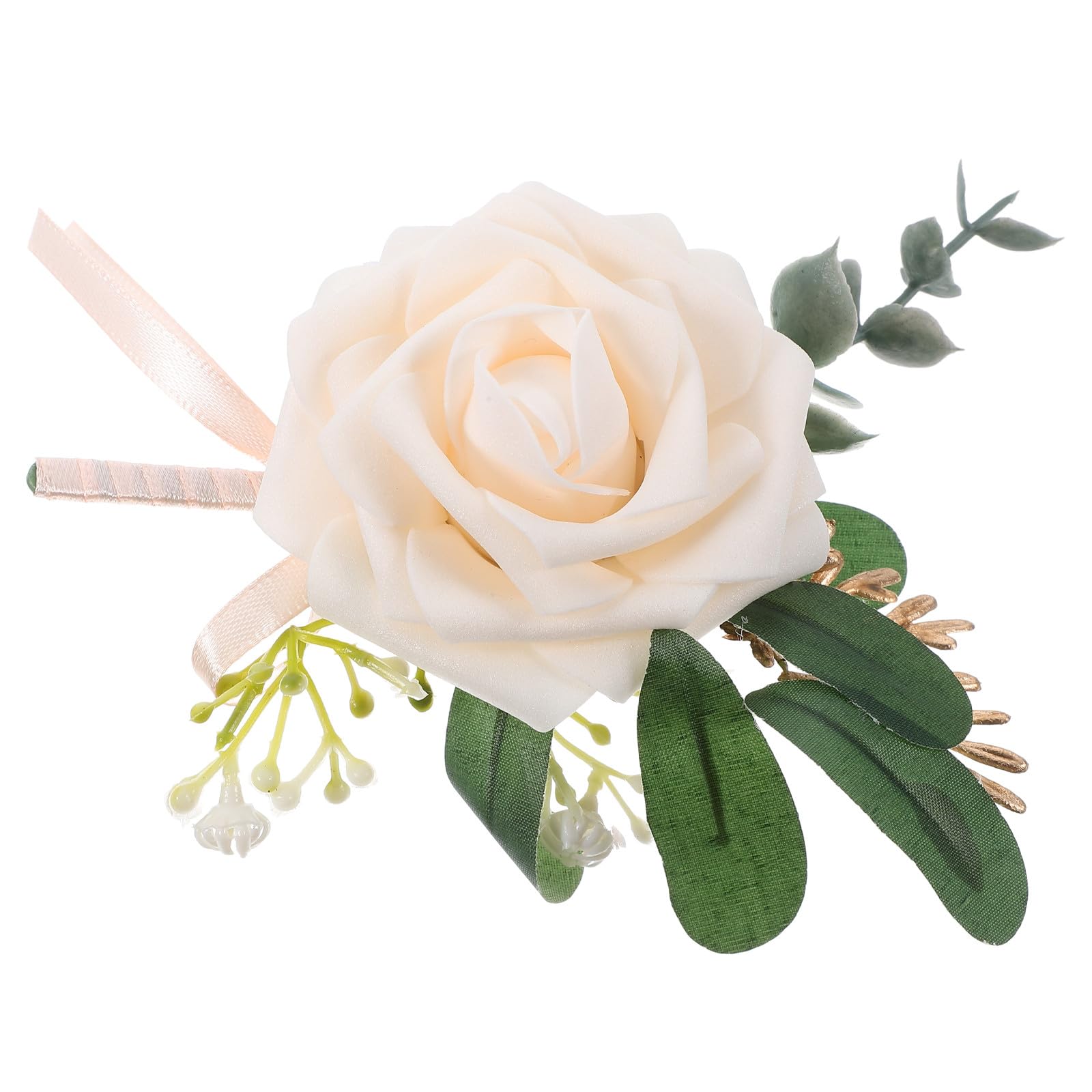 Boutonnière mariage en fleurs artificielles ifundom pour costume de bal et cérémonie