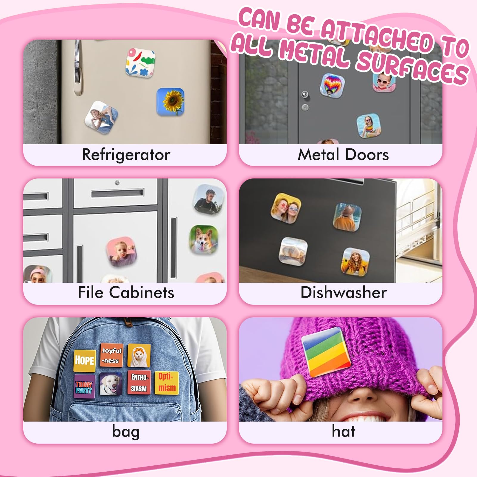 50mm Quadratische Buttonmaschine, Magnet Button Maschine mit 100 Magnetzubehör, Bastelset zur Herstellung von Kühlschrank-Magneten für Schule, Partys und Veranstaltungen (Modell 1)