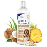 Oatmeal Dog Shampoo with Soothing Aloe Vera, Sensitive Skin Dog Shampoo for All Pets, with Tropical Fresh Pina Colada Scent, Hypoallergenic Formula Provides Relief from Allergies & Dry Itchy Skin