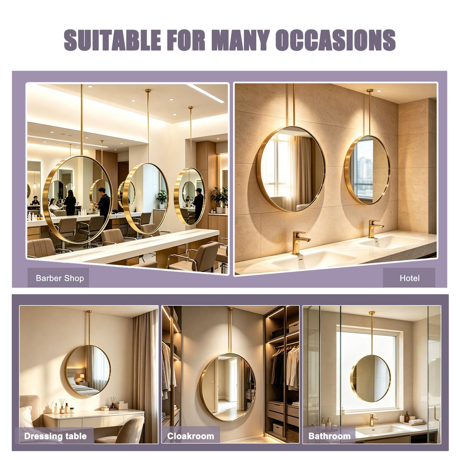 Specchio da bagno a soffitto Specchio da parete in acciaio inossidabile
