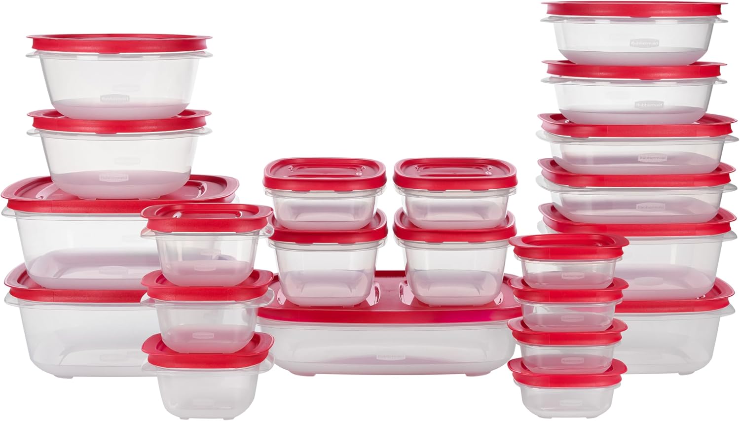 Rubbermaid EasyStore Containers, 44-Piece Set, Food Storage Containers, Food Storage Containers with Lids Easy Store Set of 22 Assorted Containers