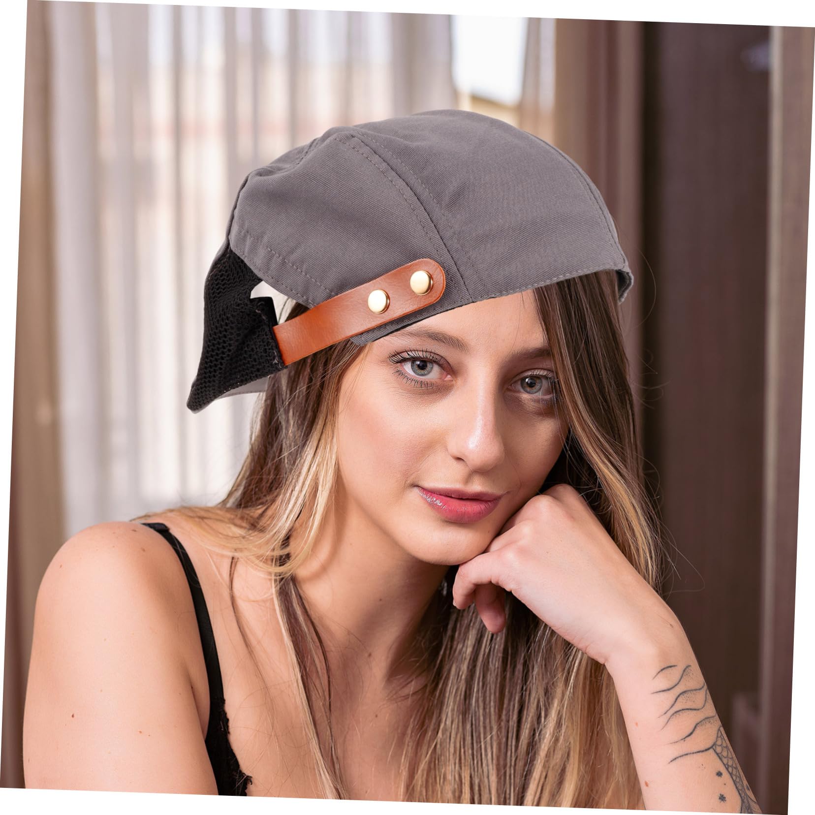 BESTYASH Unisex Breathable Cook Hat Lightweight and Durable Chef Cap for Men and Women Stylish Food Service Accessory for Home Cooks and Restaurant Workers Grey