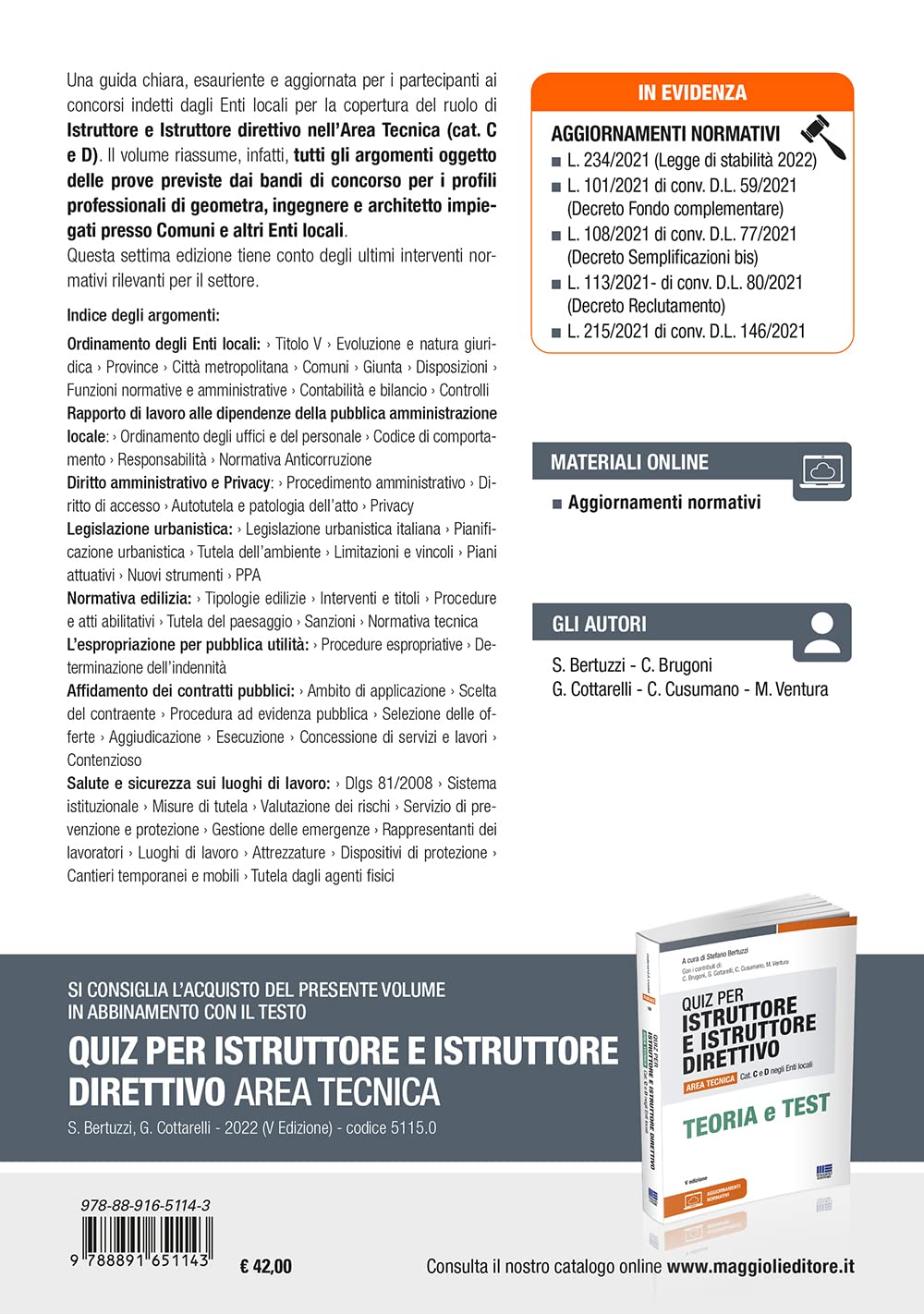 Concorso istruttore e istruttore direttivo. Area tecnica cat. C e D negli Enti locali. Manuale completo. Con aggiornamento online