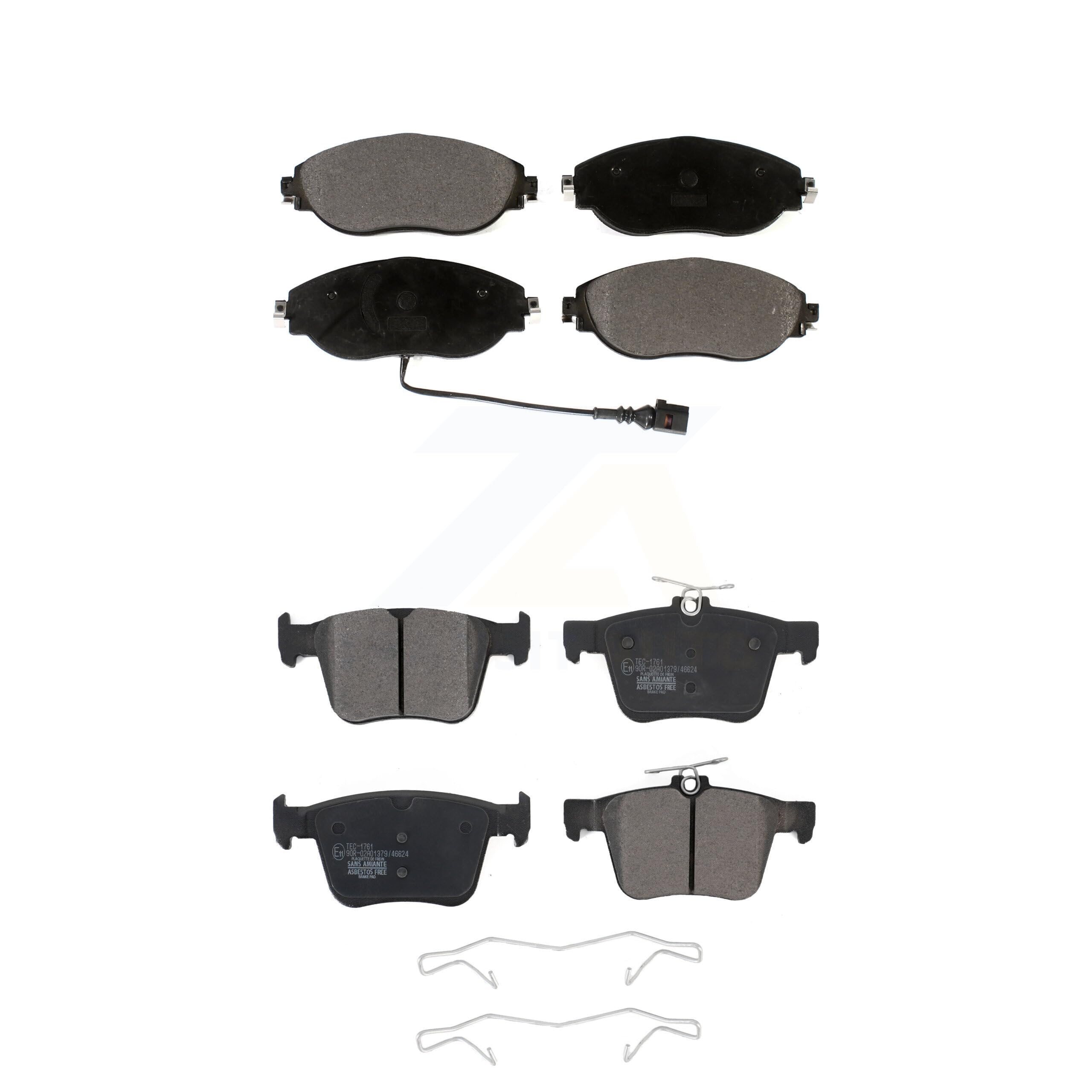TECFront Rear Ceramic Brake Pads Kit Replacement For Volkswagen Tiguan Jetta Audi Golf R S3 Q3 Arteon KTC-100520