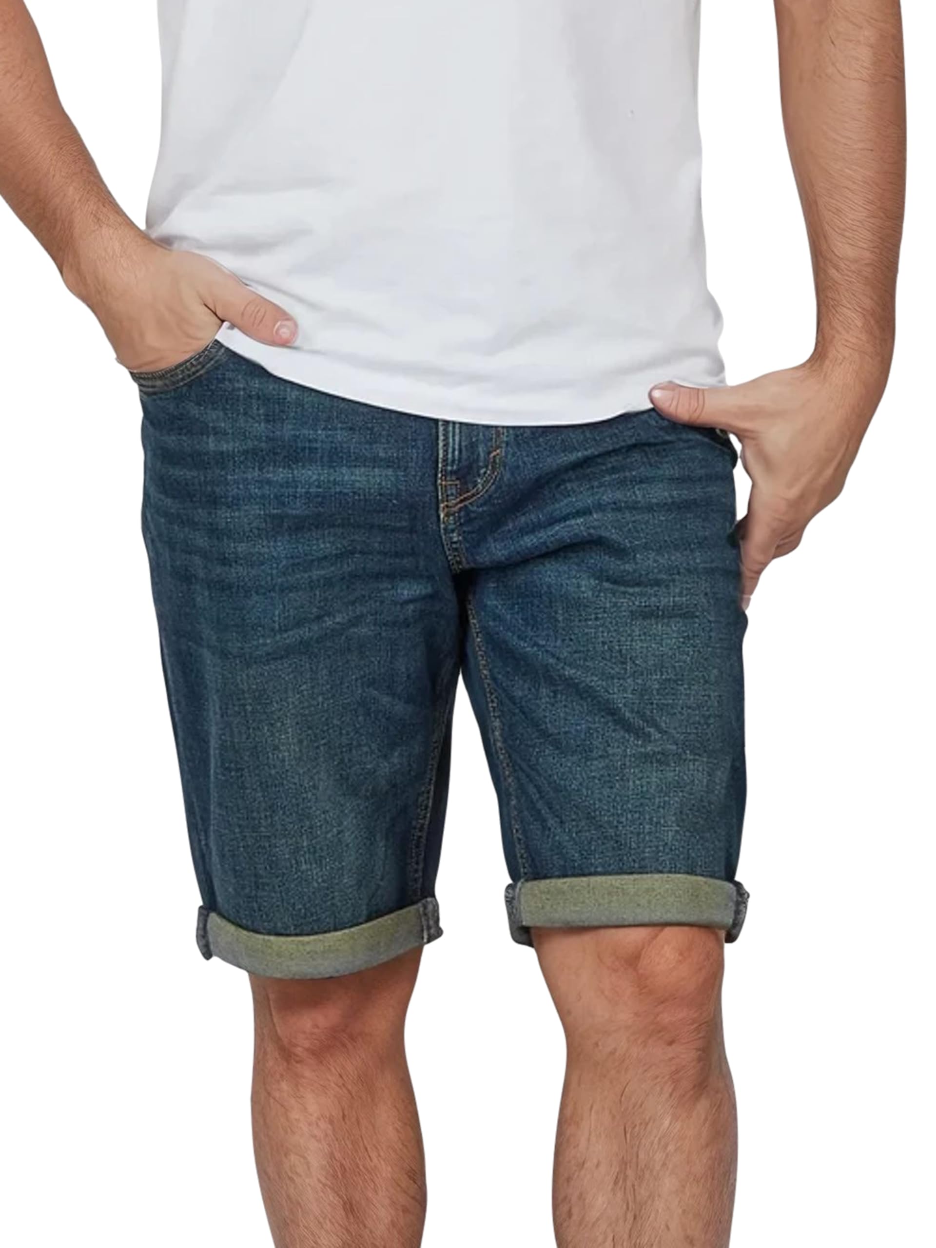 TOM TAILOR Pantalones vaqueros cortos Josh Regular Slim Fit Corto Basic Stretch Shorts Algodón Bermudas Verano Pantalones Denim Azul