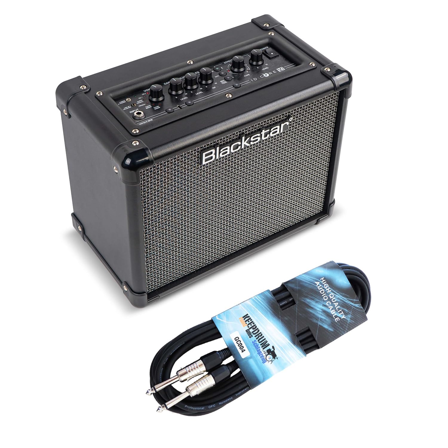 Blackstar ID Core 10 V4 Combo Gitarren-Verstärker Amp mit keepdrum Klinkenkabel